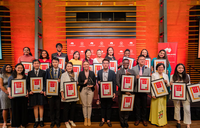 Winners at the StudyAdelaide International Student Awards 2022